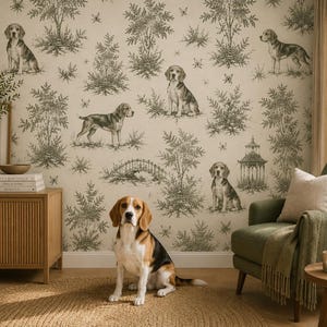 Custom Pet Wallpaper With Personalized Animal Portrait For Elegant Home And Pet Memorial Wall image 12