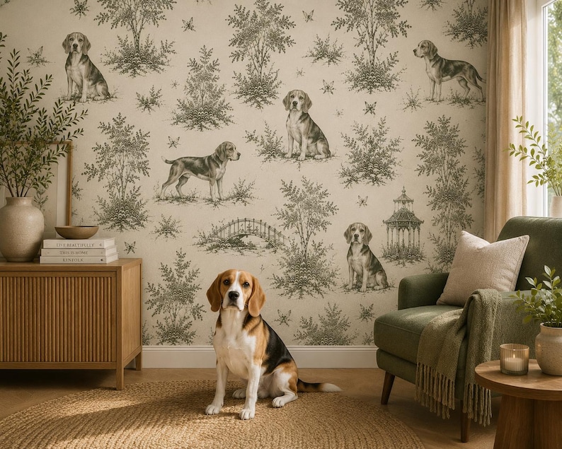 Custom Pet Wallpaper With Personalized Animal Portrait For Elegant Home And Pet Memorial Wall image 12