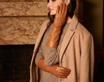 Genuine Leather Opera Gloves – Long Elegant Arm Gloves