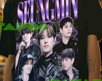 Camiseta retro Seungmin: Camisa de algodón unisex Kpop Idol