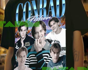 T-shirt graphique rétro Conrad Fisher : sweat-shirt unisexe en mélange de coton