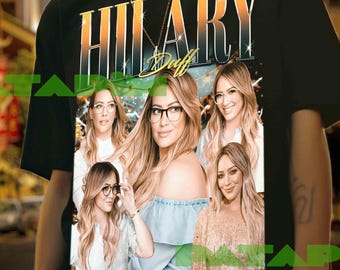 Camiseta con gráfico retro de Hilary Duff: sudadera unisex de mezcla de algodón, camisa de Hilary Duff, ropa de Hilary Duff