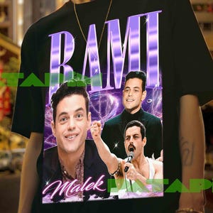 Rami Malek Retro Style Shirt: Unisex Cotton Tee or Sweatshirt