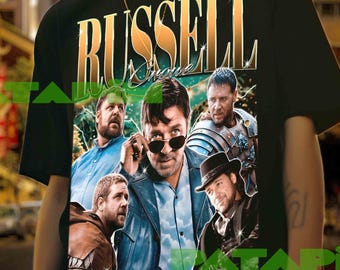 Camiseta de Russell Crowe, camiseta icónica del actor de Hollywood, ropa para fans inspirada en Russell Crowe, camiseta gráfica unisex de algodón suave, camiseta de Russell Crowe