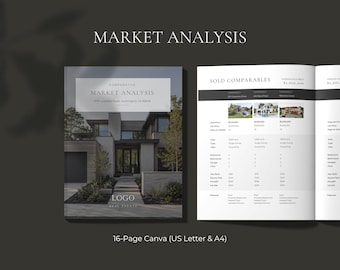 CMA Template Canva | Real Estate Comparative Market Analysis | Realtor Listing Presentation | Home Valuation Report | Luxury Modern Design
