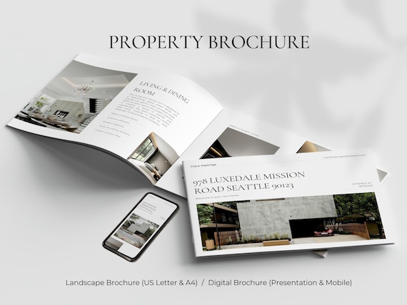 Luxury Real Estate Brochure Landscape, Booklet, Listing Presentation Template, Mobile, Property Catalog, Digital, Realtor Marketing, 2026