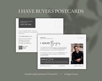 I Have Buyers Postcard I Thinking of Selling Home Postcards Realtor I Modern Real Estate Postcards I Hello Neighbour I Marketing  | Canva