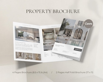 Luxury property brochure 4 page real estate flyer, Listing Brochure, Open House Flyer, Bi Fold Brochure Layout, Real Estate Agent Marketing