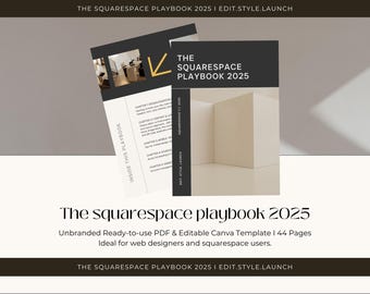 PLR Squarespace Playbook Help Guide for Clients, Canva Template, Squarespace Website  tutorial, Web Designer Offboarding Kit, Unbranded PDF