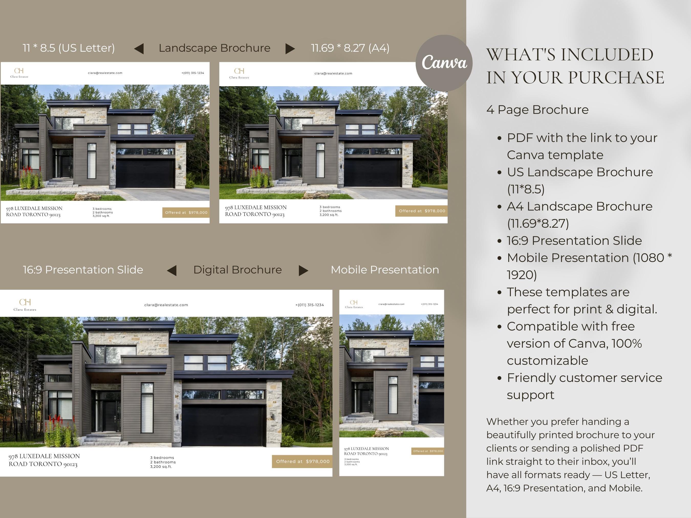Luxury Property Brochure 4 Page Real Estate I Home Flyer I Listing ...
