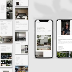 May include: Two smartphones displaying real estate listing information. One shows a modern home exterior with the address 978 LUXEDALE MISSION ROAD SEATTLE 98103. The other phone shows a woman and the text "LET'S STAY CONNECTED". Various property details are on the left.