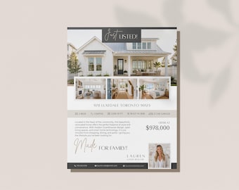 Real Estate Just Listed FlyerTemplate I Listing Flyer I Open House Flyer I Luxury Modern Property Listing I Real Estate Marketing Canva 2026