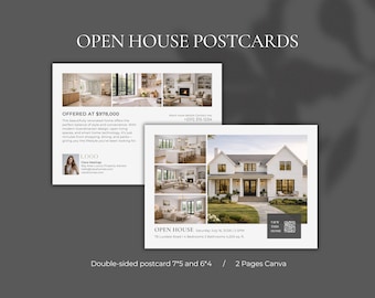 Open House Postcard Realtor I Modern Real Estate Property Buying Home Postcards I Open House Invite I Farming Card I Canva Template