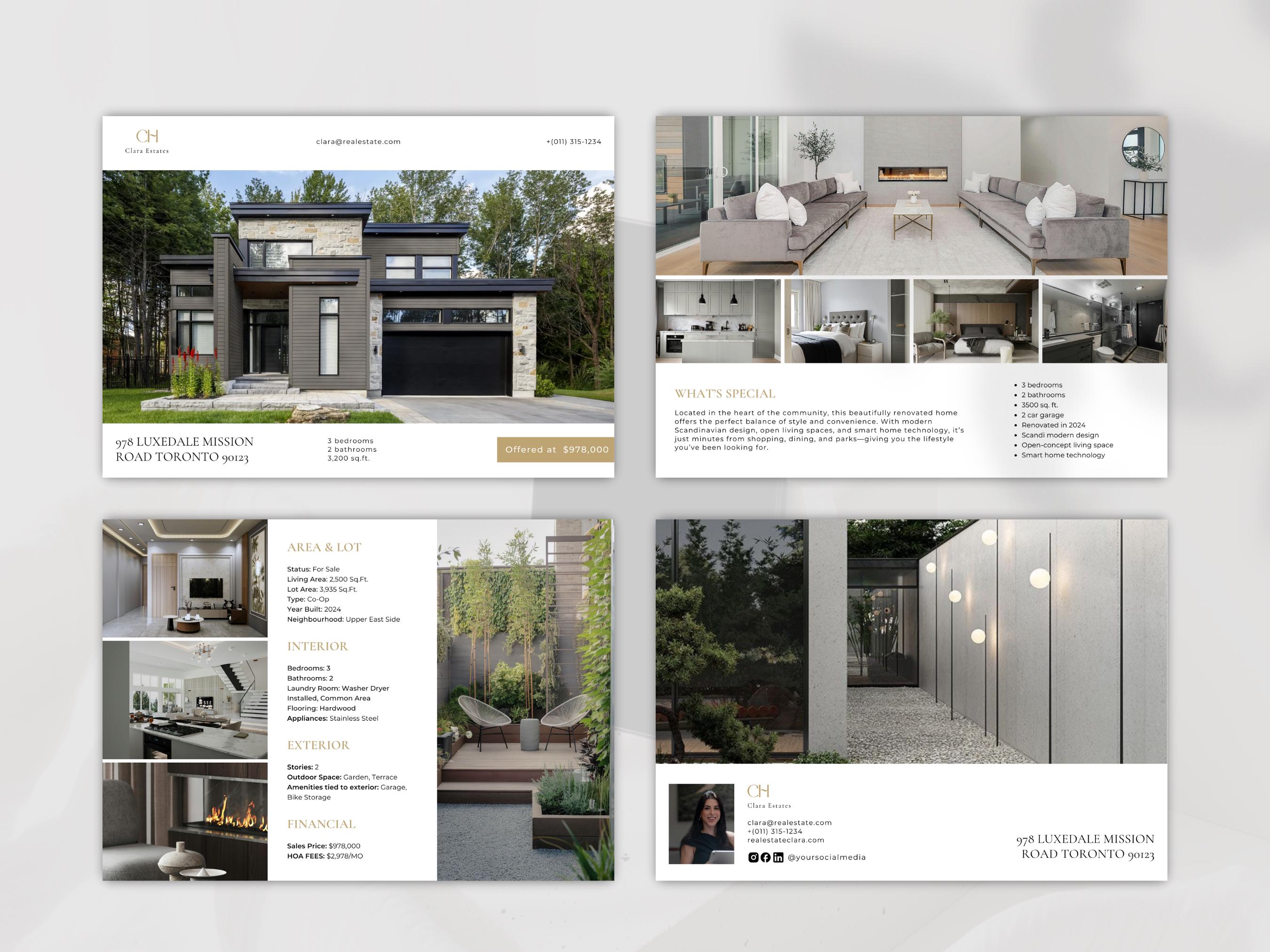 Luxury Property Brochure 4 Page Real Estate I Home Flyer I Listing ...