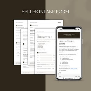 Questionnaire d'admission pour vendeur immobilier I Formulaire d'intégration I Formulaire Google I Modèle Canva I Prise de rendez-vous pour une annonce immobilière Profil du vendeur
