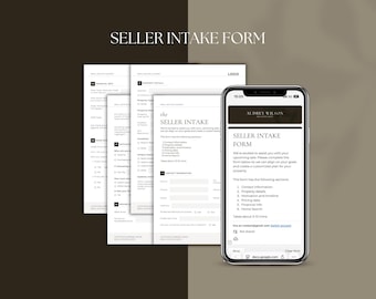 Real Estate Seller Intake Questionnaire I Onboarding Form I Google Form I Canva Template I Listing Appointment Home Seller Profile