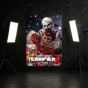 Terrifier 3 Poster – Art the Clown Horror Movie Wall Art | Cult Slasher Sequel Print for Hardcore Fans