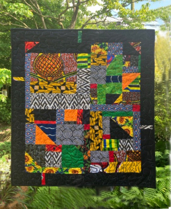 Evvy Thing African wax print  patchwork, wall hanging or baby quilt