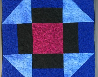 Quilted crazy patchwork pillow