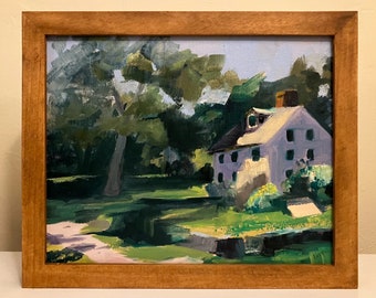 Rittenhousetown in the Summer, Valley Green, Plein Air Oil Painting, Framed