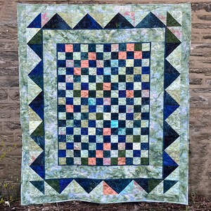 Evvy Thing Batik patchwork Lap quilt, baby quilt, wall hanging