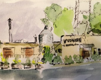 Wissahickon Brewing Company, East Falls,  8 x 10 inch matted giclee