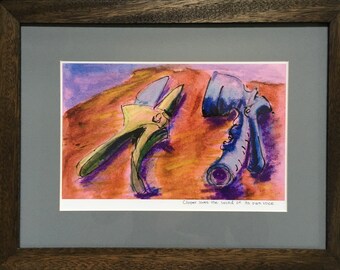 Clipper Likes the Sound of its Own Voice,  giclee of original water color framed