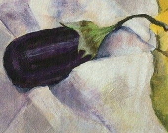 Baby Eggplant is Napping,  8 x 10 inch matted giclee
