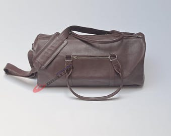 Bolsa de viaje de fin de semana de piel flor personalizada: bolsa de viaje de fin de semana hecha a mano con monograma