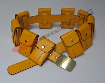 Leather Super Hero Utility Belt: Costume Cosplay Style with Pouches