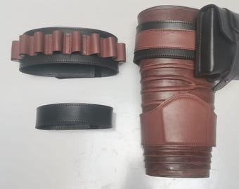 Din Djarin Mandalorian leren beenpantser – rechter en linker beenstukken Star Wars cosplay