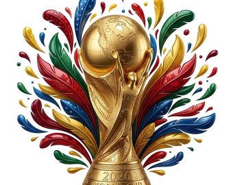 Soccer WC Typography. Host Nations Fan Art, Fifa world cup 2026, World Cup 2026, USA Canada Mexico Trophy PNG. Football Cup Design,