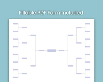 Tournament Bracket Printable, Blank Bracket 8 16 32 Team, Fillable Pdf Bracket, Single Elimination Bracket, Sports Bracket Template