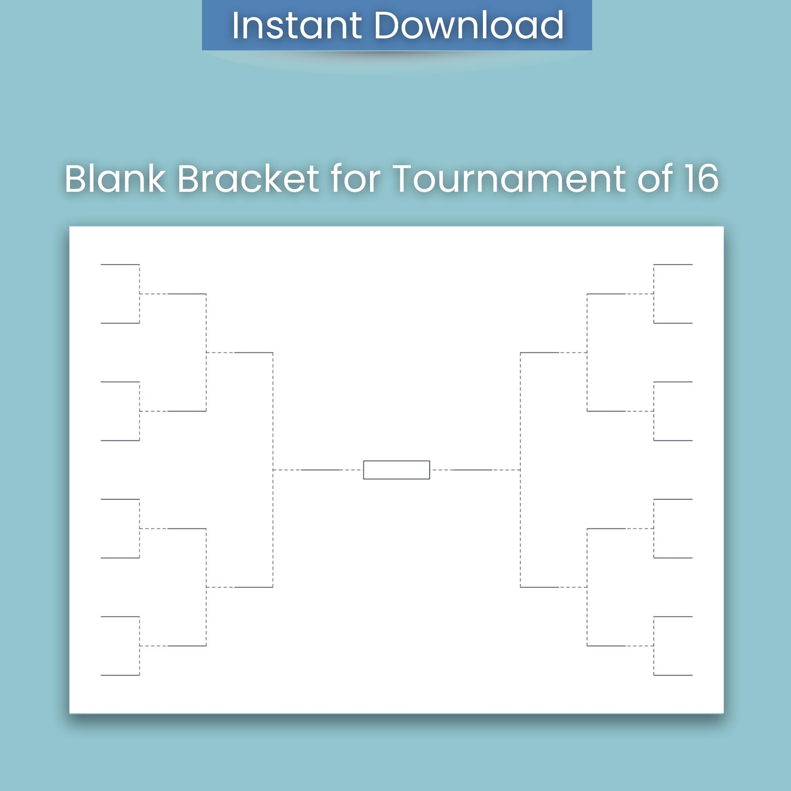 Tournament Bracket Printable, Blank Bracket 8 16 32 Team, Fillable Pdf ...
