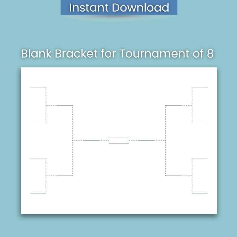 Tournament Bracket Printable, Blank Bracket 8 16 32 Team, Fillable Pdf ...