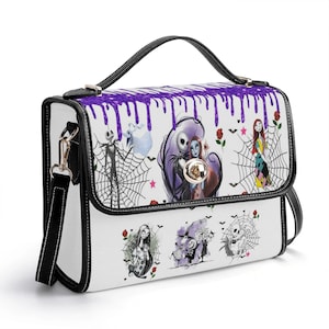 Disney gotische leren tas – handtas schedel- en spinnenwebdesign – unieke, op Halloween geïnspireerde tas voor dames – stijlvolle tas van PU-leer