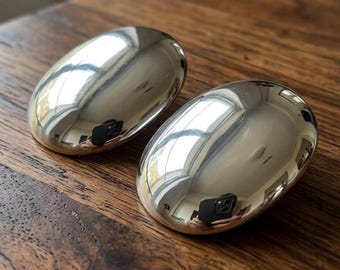 Ovala örhängen i sterlingsilver från 90-talet | Grovt modernistiskt uttalande