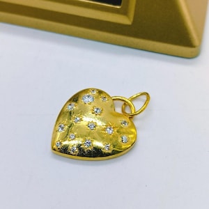 Wisiorek w kształcie serca z diamentami, naszyjnik z zawieszką w kształcie gwiazdy ze srebra próby 925, ręcznie robiony