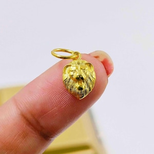 14K Gold Lion Head Necklace, Vintage Animal Jewelry, 14k Gold Lion Pendant, Yellow Gold Lion Head Pendant Charm, Animal Jewelry Men&#39;s Gift