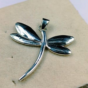 Silver Dragonfly Necklace Pendant, Sterling Dragonfly Charm Celtic Wings, Magical Dragonfly, Love Christmas Gift for Her