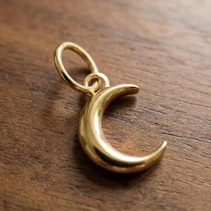 14k guld mini månhänge berlock, handgjorda smycken