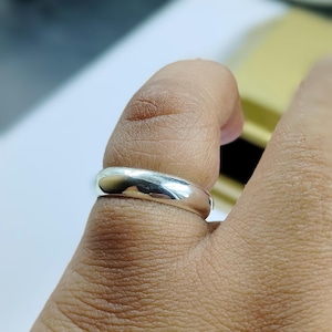 Dome Ring Wide 5 mm Thick 2 mm, 925 Sterling Silver band ring, Men&#39;s Wedding Band, Ring for men women, minimalist ring, men&#39;s ring, Wedding