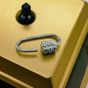 Diamond Carabiner Lock, Diamond Charm Lock, Bezel Carabiner Lock, Sterling Carabiner Jewelry, Gold Carabiner, 925 Silver Diamond Lock