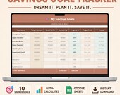 Savings Goal Tracker Google Sheets | Personal Finance Planner (Digital Download)