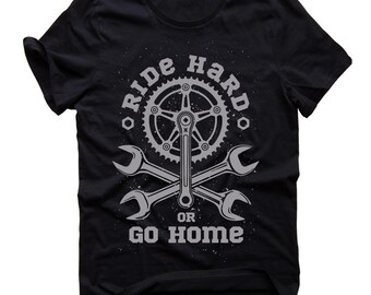 Bike t-shirt Ride Hard Or Go Home, Cycling shirt, free shipping