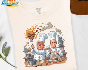 Funny Trump and Putin Cooking T-Shirt, Political Humor Tee, Comfort Colors, Satirical Chef Gift for Liberal