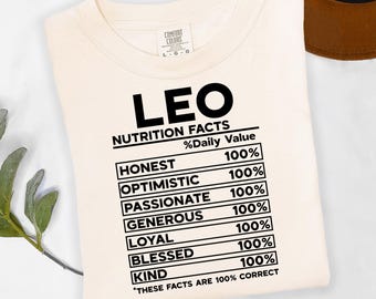 Funny Leo Zodiac T-Shirt: Comfort Colors Astrology Tee, Ivory