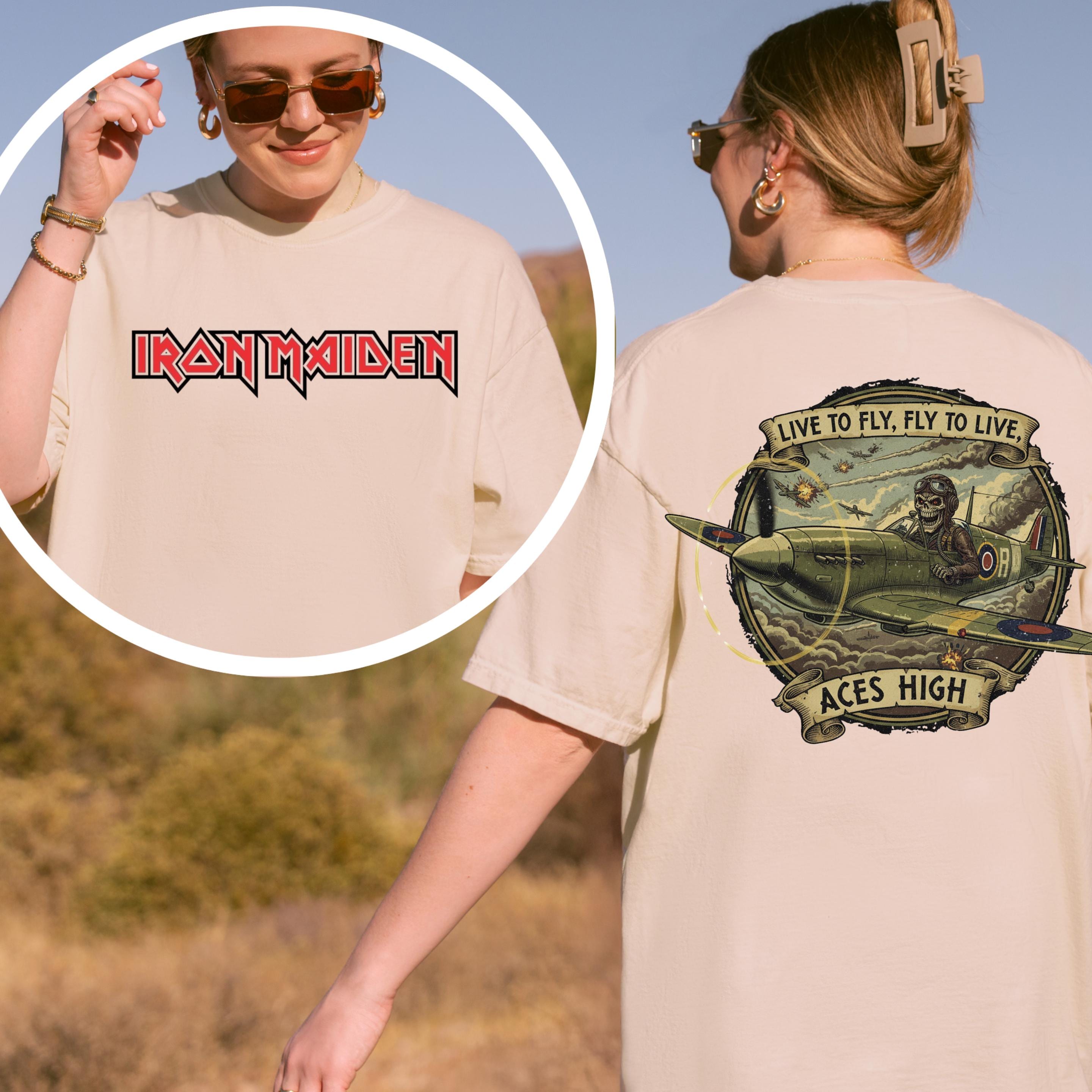 Iron Maiden Aces High T-shirt: Double-sided Spitfire Pilot Tee - Etsy