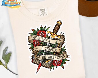 Traditional Tattoo T-Shirt: Sword & Roses Romantasy Bookish Tee
