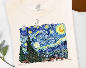 Van Gogh Starry Night Comfort Colors Tee: Art History Gift